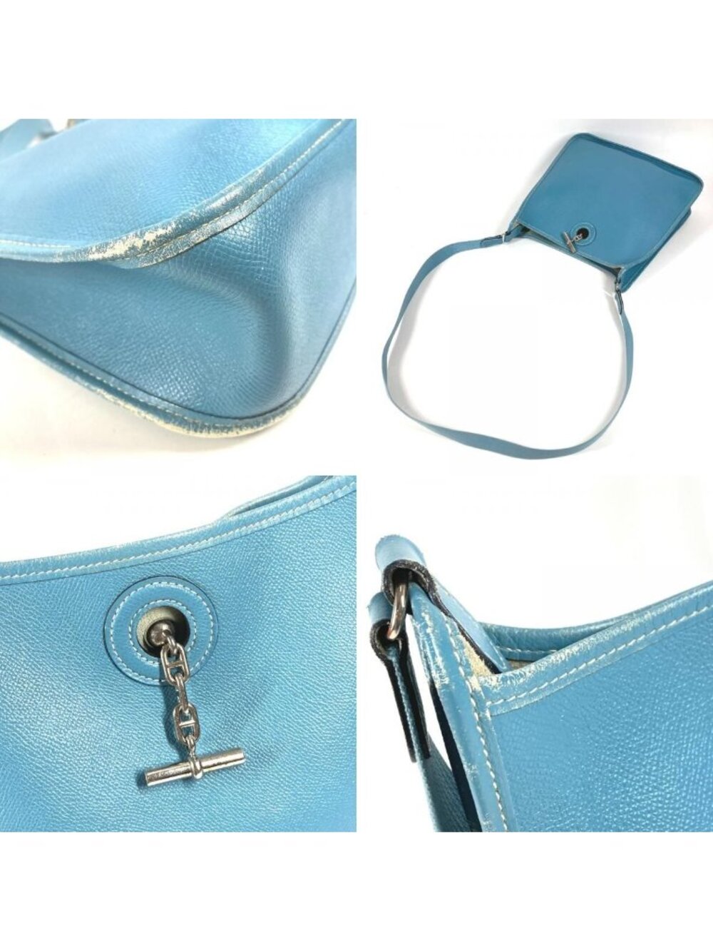Hermes Shoulder Bag Vespa PM Leather Blue Jean - Picture 7 of 9